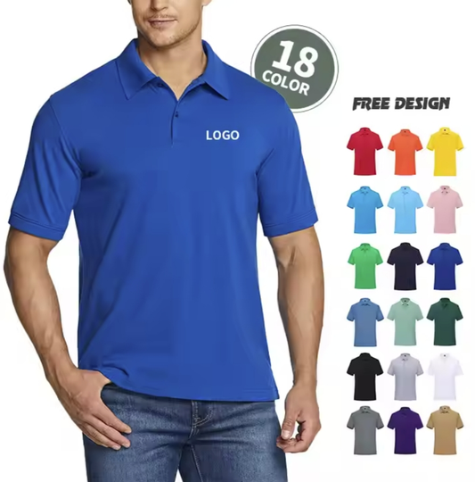 OEM/ODM Custom Logo Embroidery 100% Polyester Short Sleeve Slim Summer Plain Blank Golf Polo Shirts for Men