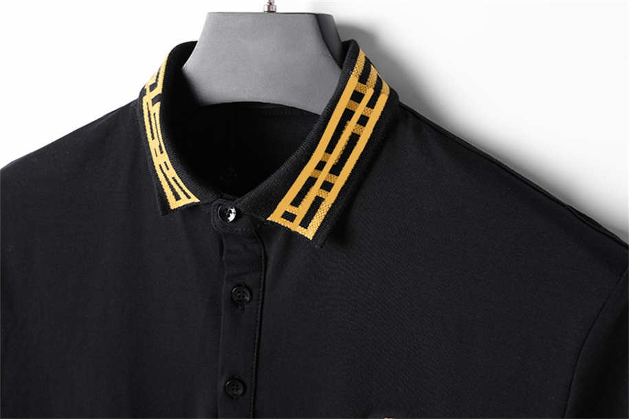 Custom Logo Short Sleeve Casual Patchwork Print Summer Fashion Slim Fit Golf Polo Shirt