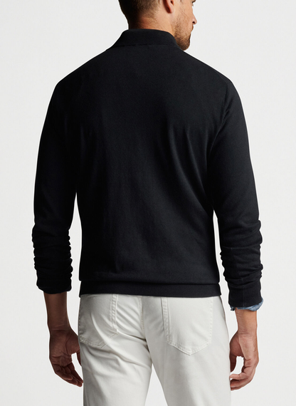 OEM Plus Size Custom Spandex Cotton Blend Knit Thick 1/4 Zip Sweater Pullover Golf Sweatshirt for Men Homme