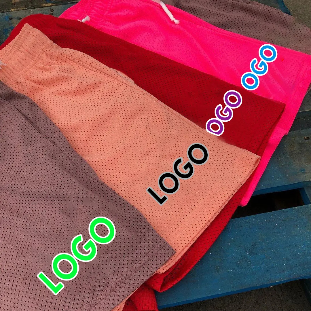Custom-made logo men's fitness shorts, blank sports jogging, swimming and beach men's mesh shorts for summer