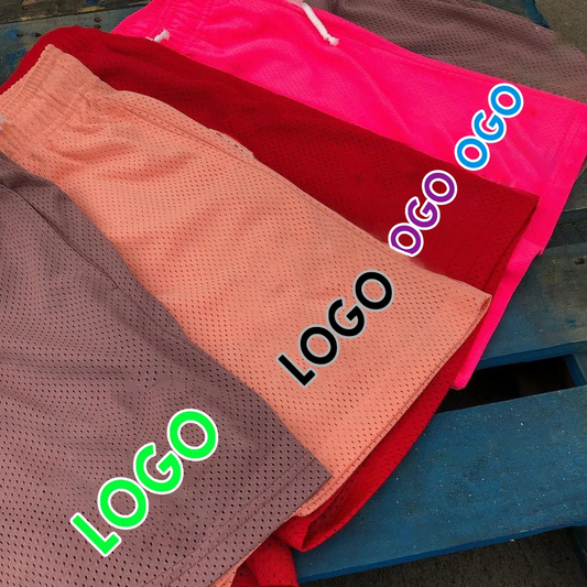 Custom-made logo men's fitness shorts, blank sports jogging, swimming and beach men's mesh shorts for summer
