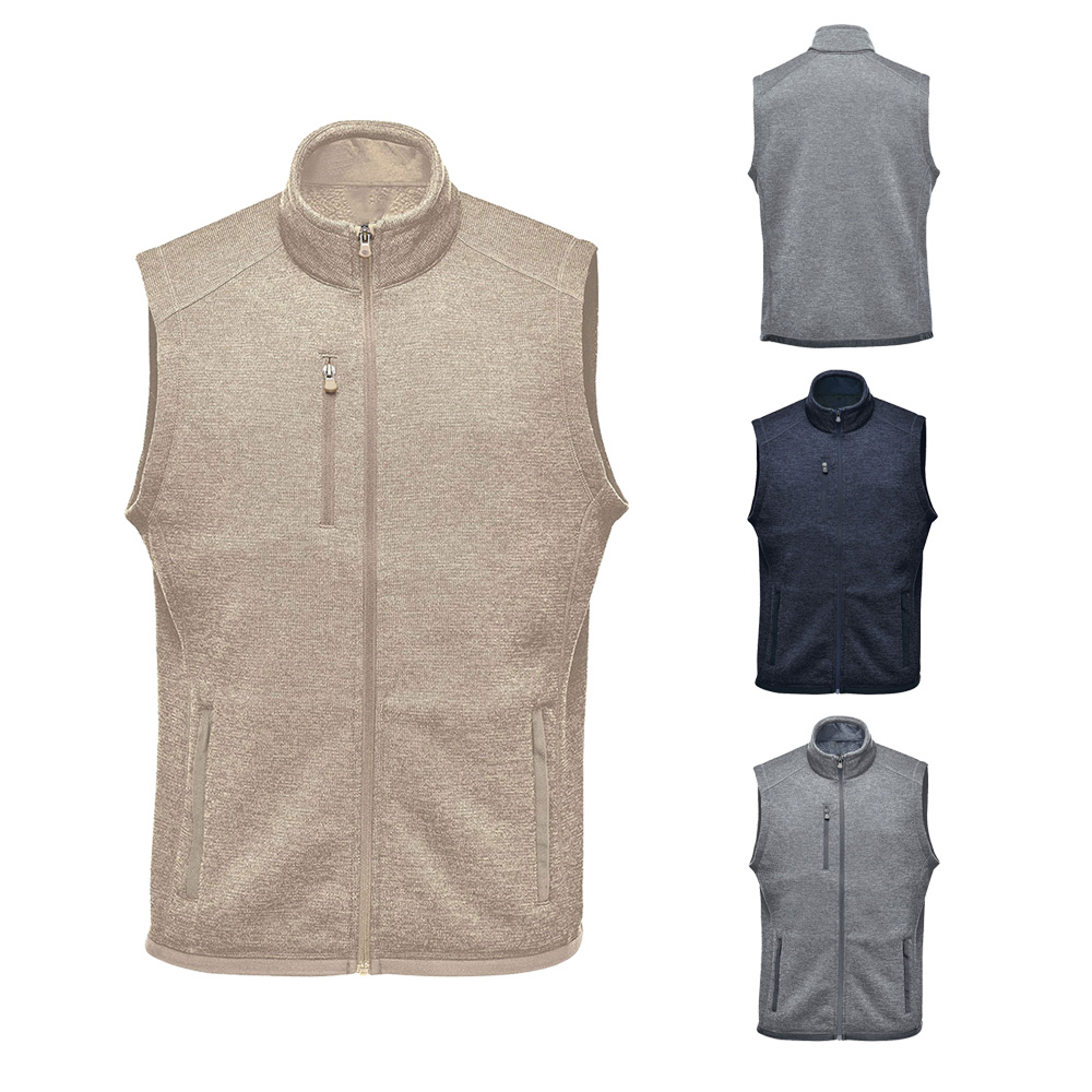 New customized high-quality men's full-zip wool casual vests in 2024