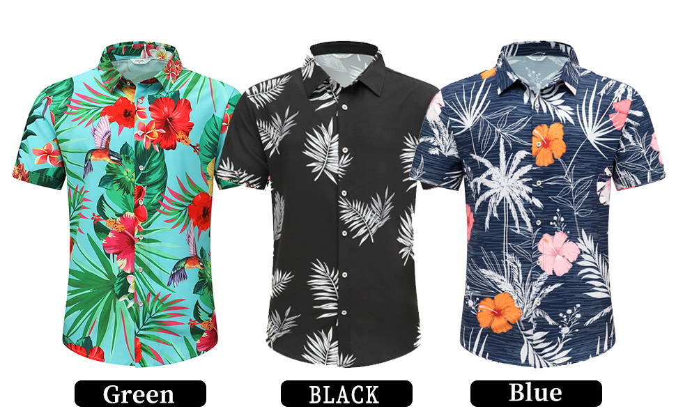 Summer Custom Fashion Design 95% Polyester 5% Spandex Printed Soft Lightweight Vintage Button up Beach Hawaiian Shirt for Men
