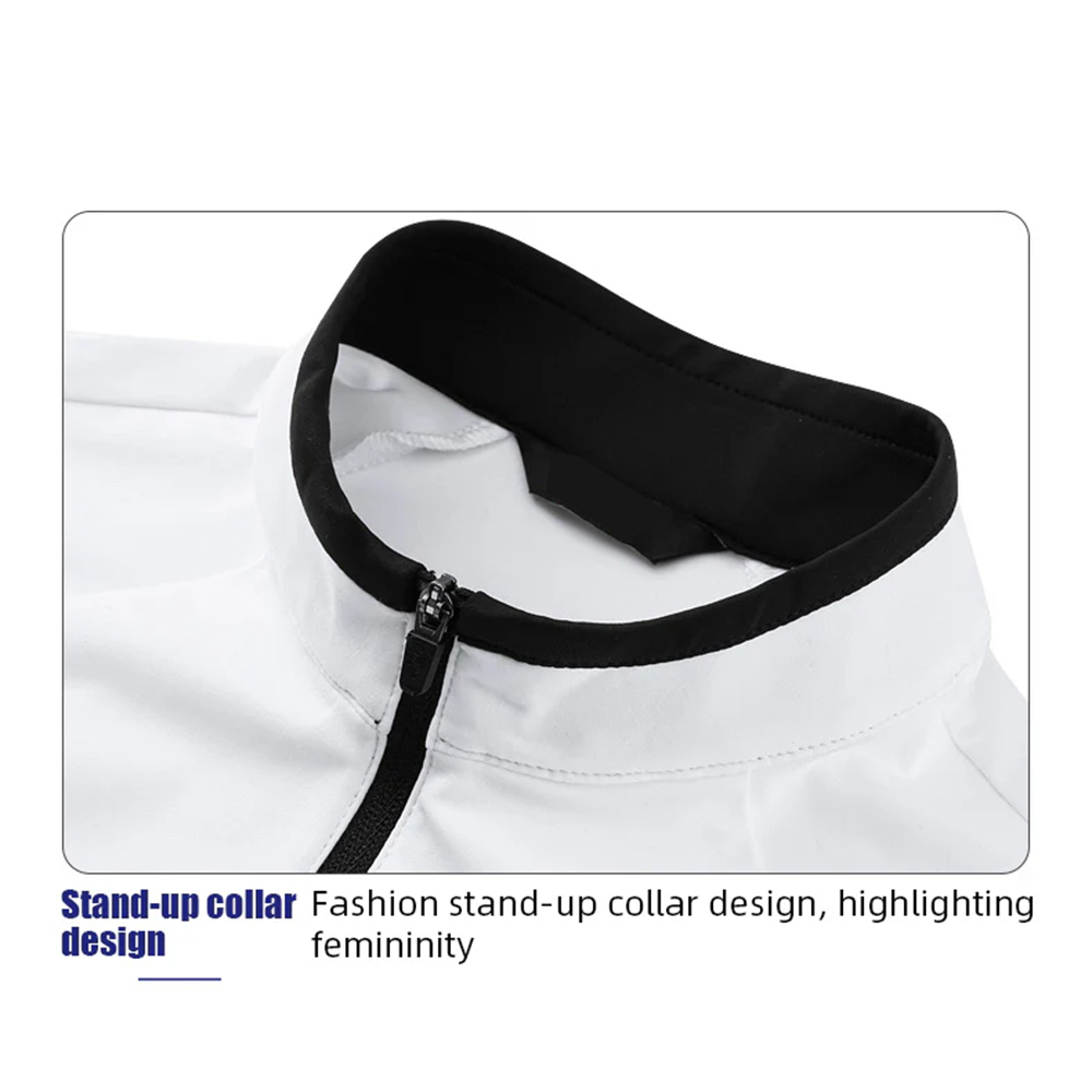 High Quality Custom Women's Long Sleeve Golf Jumper Quick-Drying 1/4 Zip Half Chest Top Soft Pullover Color Combination Jersey