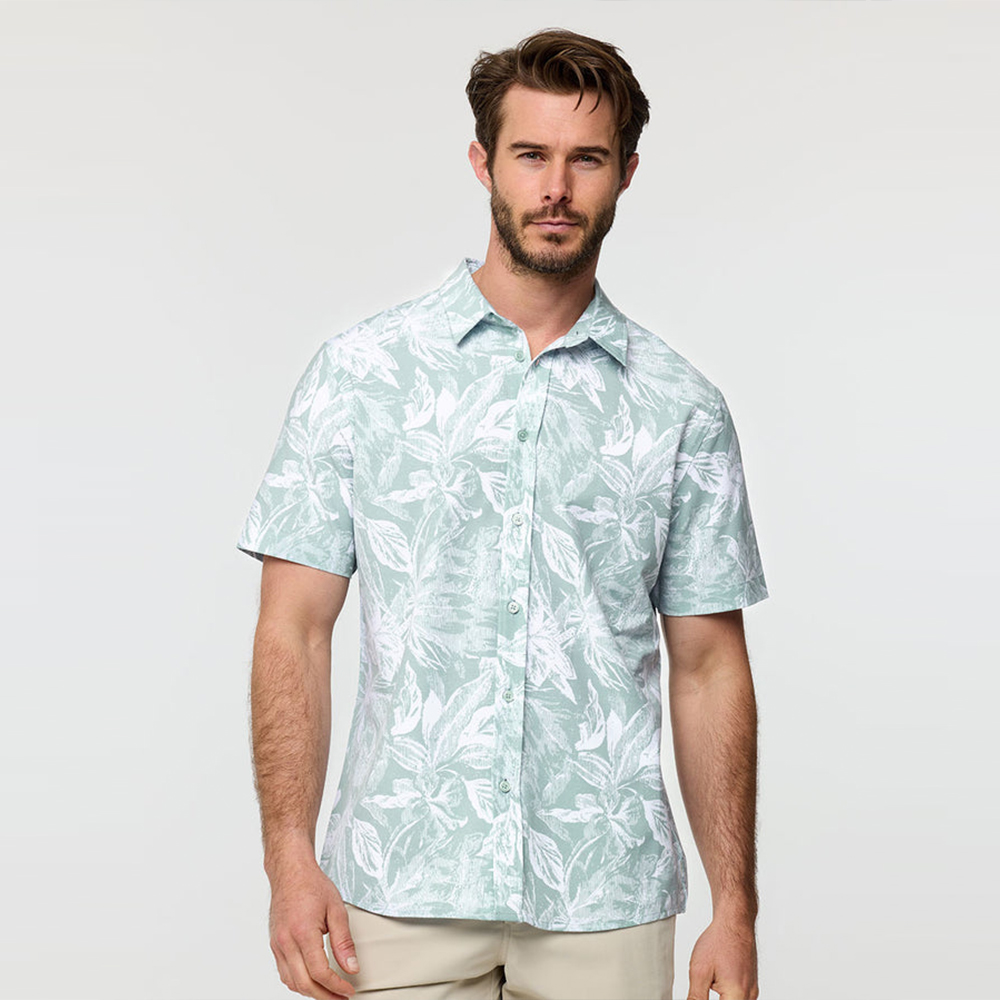 New Custom logo Quick Dry Slim Fit for Men Sublimating Printed Vacation Hawaiian Casual Beach Shirts