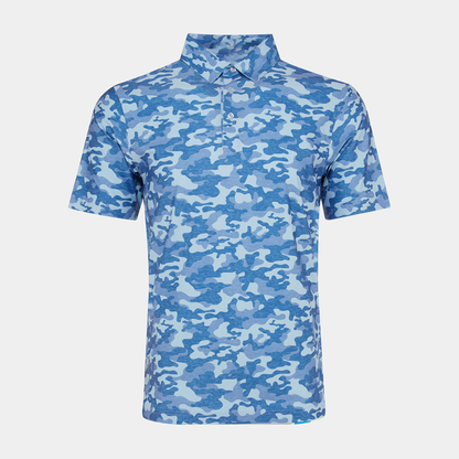 OEM Custom logo 92% Polyester 8% Spandex Quick Drying Full Print Performance Camo Polo Shirts for Men