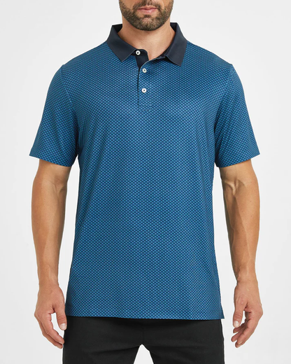 Men's Luxury Golf Polo Shirt - Stylish Dark Blue Lightweight Design