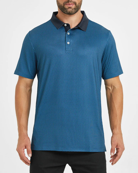 Men's Luxury Golf Polo Shirt - Stylish Dark Blue Lightweight Design