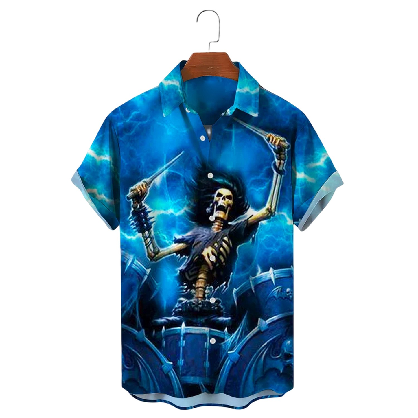 Custom Logo Slim Fit Printed Men's Hawaiian Shirt Short Sleeve Tropical Vacation Button Down Beach Floral Palm Shirts