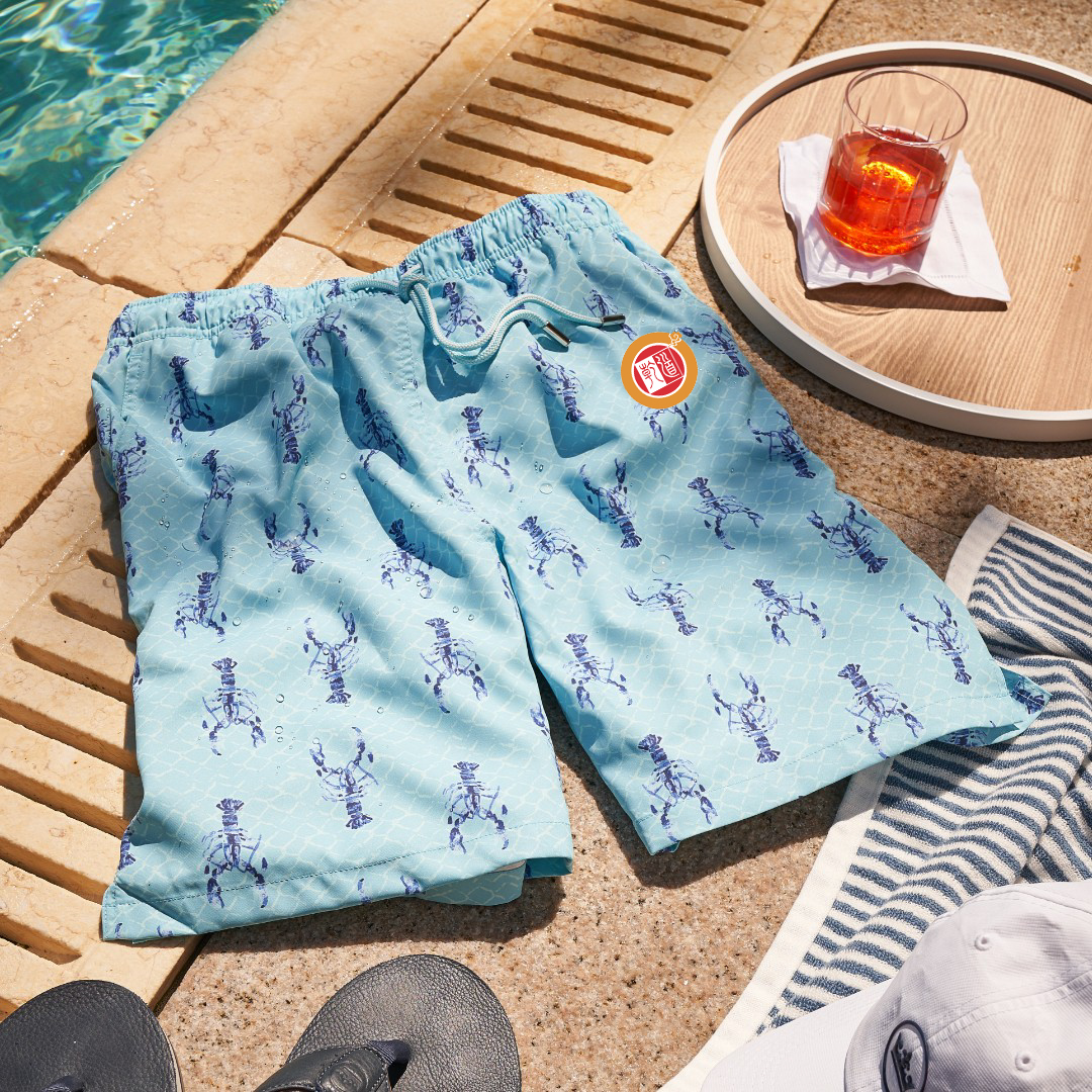 In 2023, OEM customized men's waterproof swimming trunks and beach shorts that were hot-selling