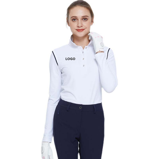 High Quality Custom logo Printing Sport Ladies Polo Golf Long Sleeve T-shirt for Women