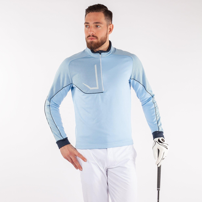 Men's Performance Half Quilted Quarter Zip Pullover Sweatshirt Long Sleeve Golf Jumpers Hoodie Custom Logo Print Quick Fabric