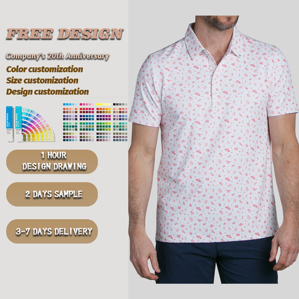 Odm Custom Luxury Golf Clothing for Polo T-Shirt 94% Polyester 6% Spandex Four Way Stretch Anti-Wrinkle Embroidered Logo China