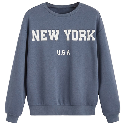 OEM Custom Men's Short Round Neck Pullover Long Sleeve 100% Cotton Kait Plain Letter Screen Print Digital Printing Autumn Season