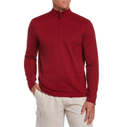 Custom logo Men's Solid Color Long Sleeve Golf Microbomb Quick Drying 1/4 Zip Pullover Golf Shirt