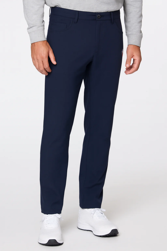 Men's Dark Blue Straight-Leg Trousers