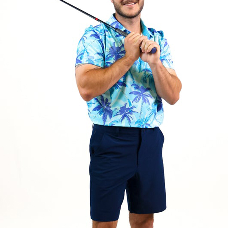 Men's customized logo outdoor soft shorts made of polyester and spandex, which are quick-drying, breathable and suitable for sports and golf, with blank designs