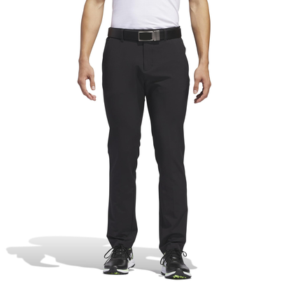 Custom-made tapered black golf pants made of 88% recycled polyester fiber and 12% spandex, with wrinkle-resistant and quick-drying functions