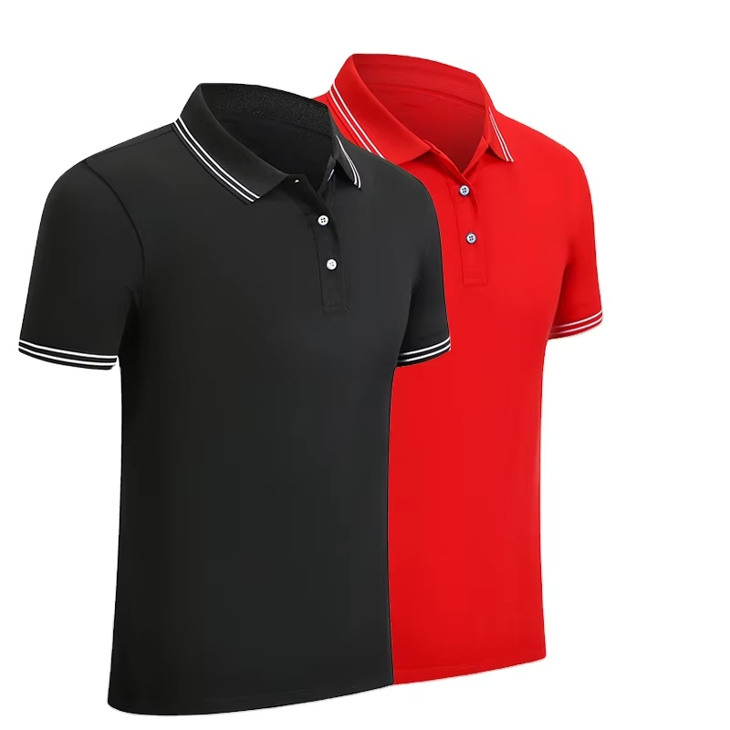 Custom Logo Casual Holiday Lapel Short Sleeve Fashion Basic Plain Quick Dry Summer Slim Fit Men's Polo Shirt Golf Shirt