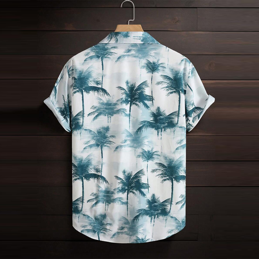 Custom Short Sleeve Printed Men's Short Sleeve Casual Shirt Embroidered Woven Shirt for Men