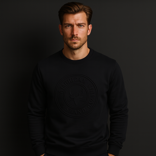 Custom Casual 3D Emed Logo Crewneck Pullover Sweatshirt for Men