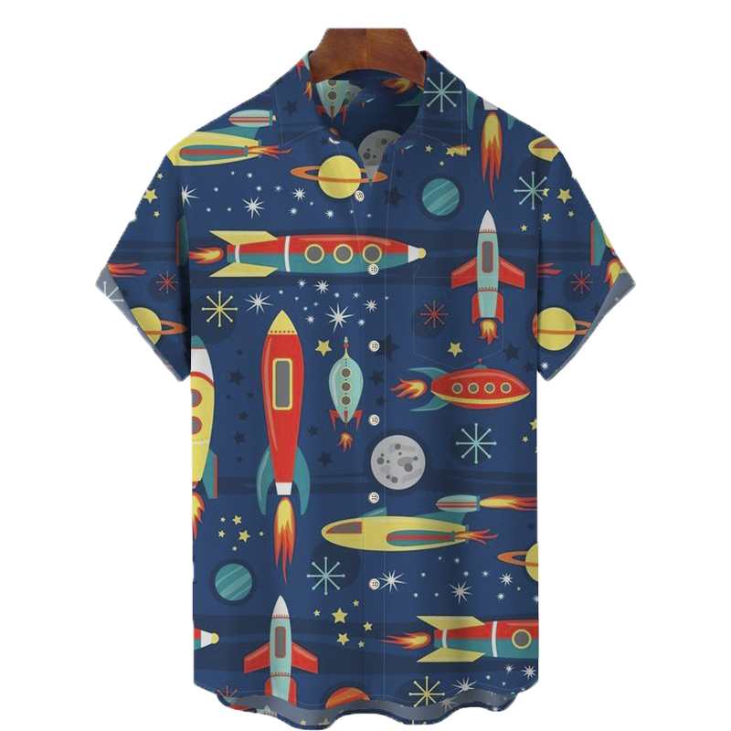 Custom Full Printing Summer Button Down Collar Beach Street Large Flower Design Short Sleeve New Model Print Hawaiian Shirt Men