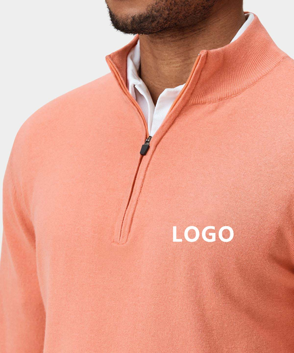 Custom Logo Print Plain Dyed Solid Sport Golf High Quality 1/4 Quarter Zip Collar Hoodie Pullover Sweatshirts for Men
