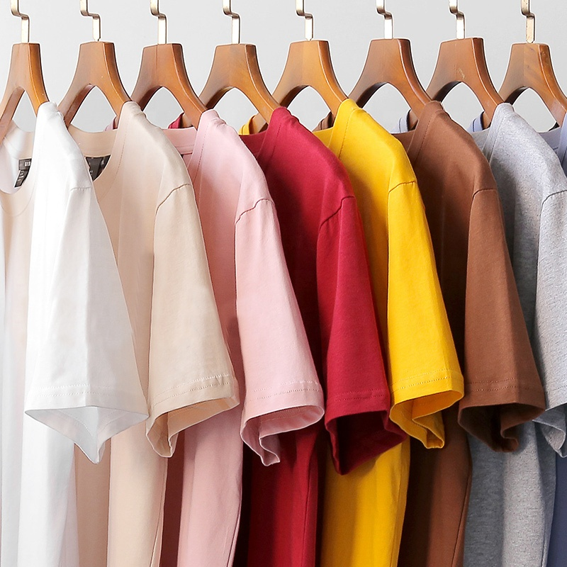Custom Summer 100% Cotton White Thicken Solid T Shirt Men Causal O-neck Basic T-shirt Male High Quality Classical Tshirt