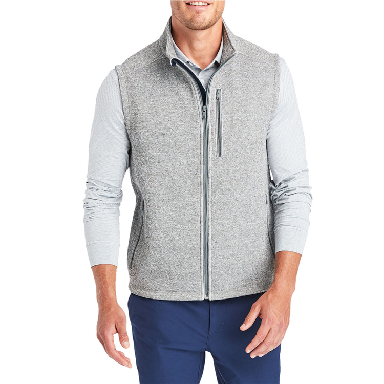 Customized practical high-quality full-zip sweater wool vests, men's sports vests