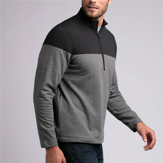 Big and Tall Plus Size Custom logo Athletic Heavyweight Jumper Quarter Zip Golf Pullover Sweatshirt