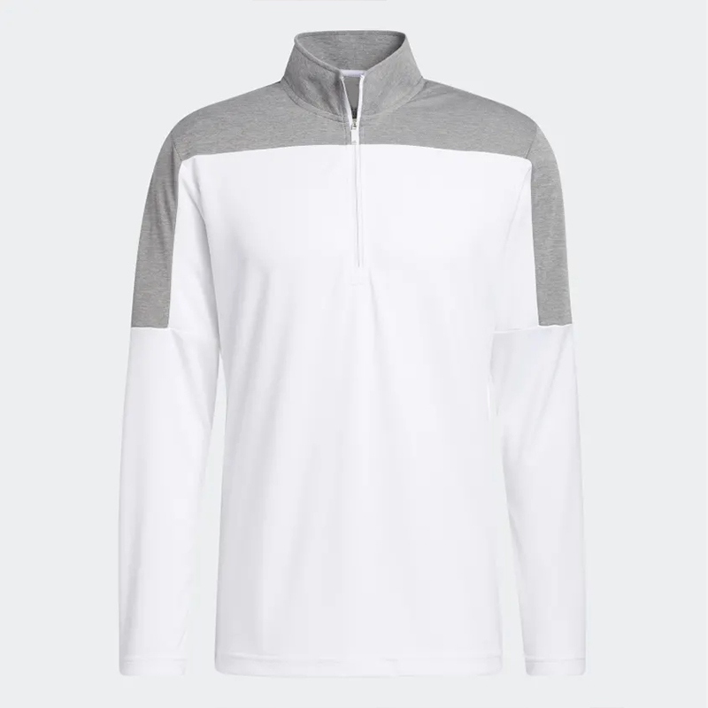 Quarter 1/4 Zip Neck Golf Men Pullover Sweatshirt Grey Long Sleeve Color Custom Logo Size Customized Printed S-3XL