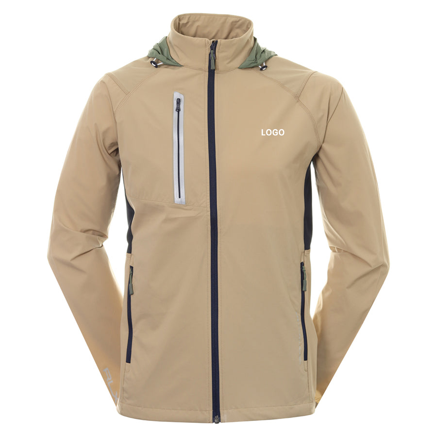 Custom Performance Athletic Casual Full Zip Lightweight Golf Rain Waterproof Jacket Man