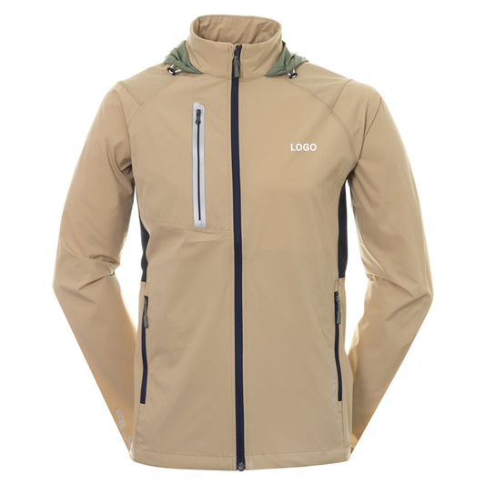 Custom Performance Athletic Casual Full Zip Lightweight Golf Rain Waterproof Jacket Man
