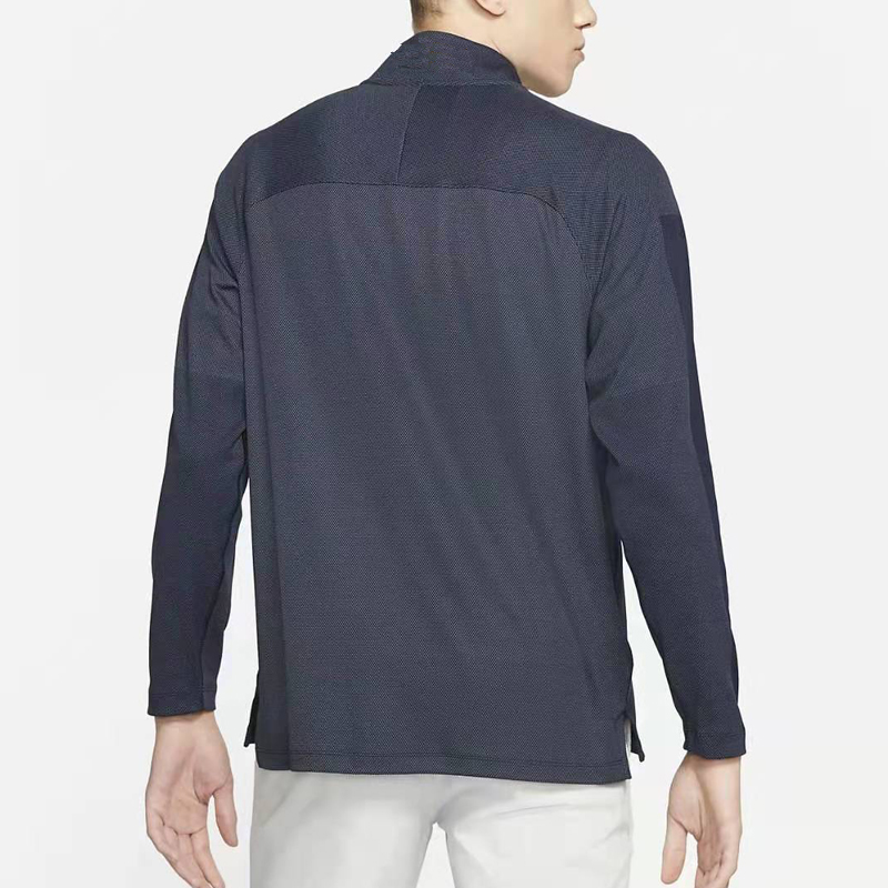Men's Professional Golf Shirts Manufacturer Made Contrast Jacquard 1/4 Zip Neck Pullover Sweatshirts
