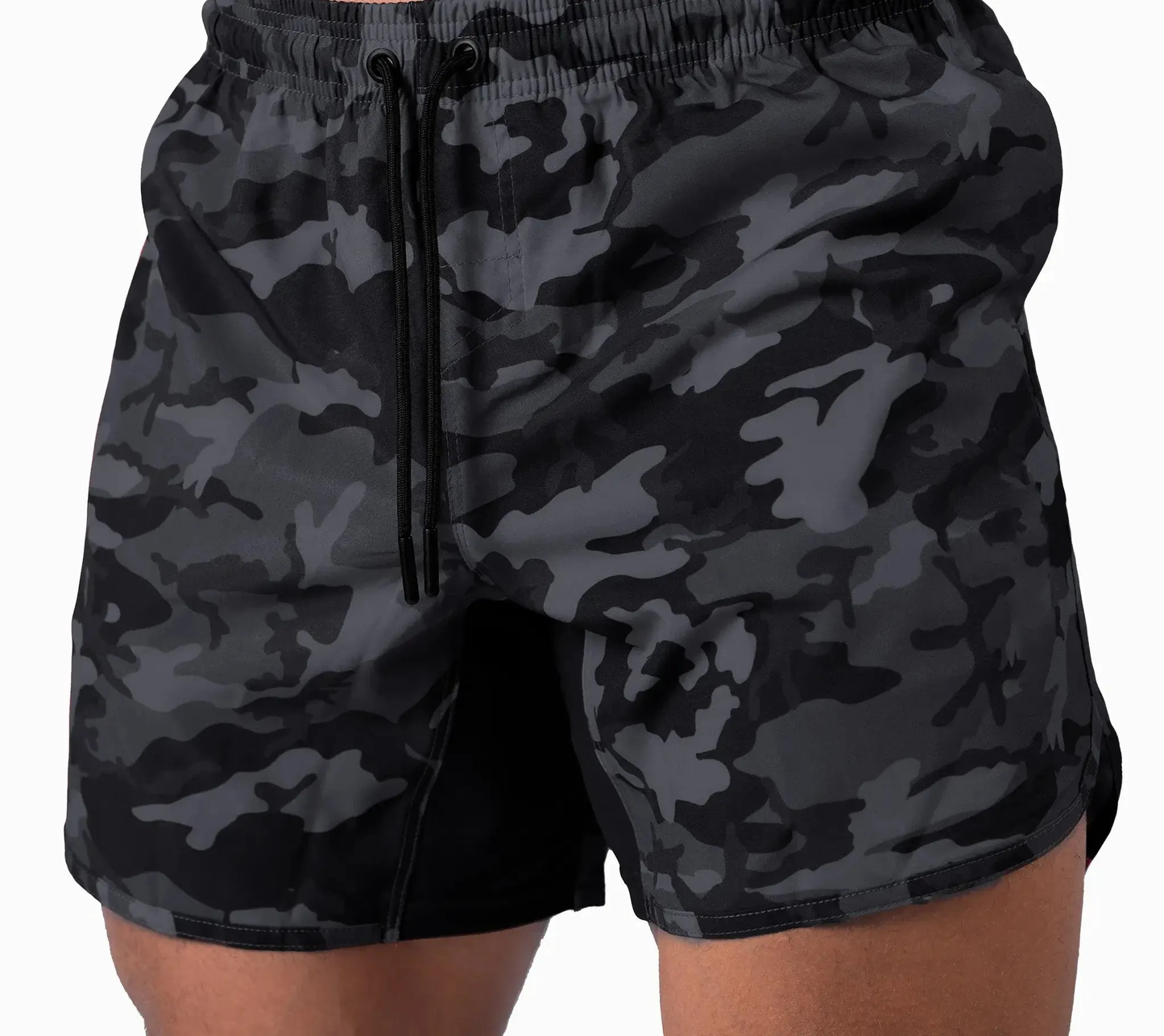 Manufacturers of customized high-quality outdoor elastic-waist fitness jogging digital printed camouflage gym men's mesh shorts