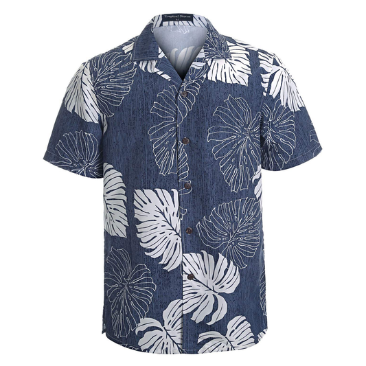 Vacation Plus Size Casual Men's Summer Print Short Sleeve Linen Print Button up Hawaiian Shirts for Men