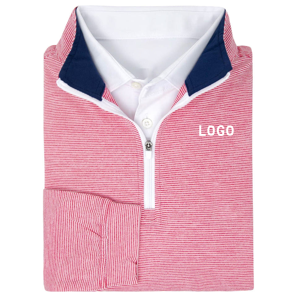 OEM High Quality Lightweight Golf Clothing Apparel Athletic Slim Fit Long Sleeve Polyester 3/4 Zip Pullover Mens Sweatshirts