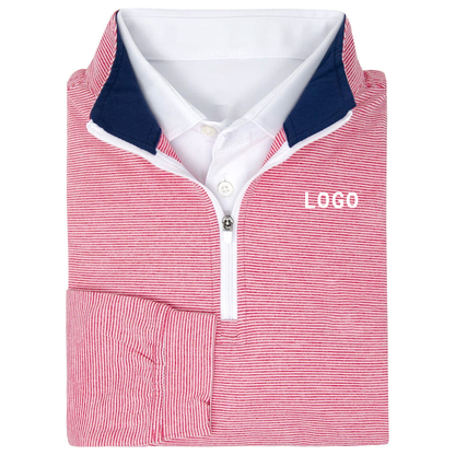 OEM High Quality Lightweight Golf Clothing Apparel Athletic Slim Fit Long Sleeve Polyester 3/4 Zip Pullover Mens Sweatshirts