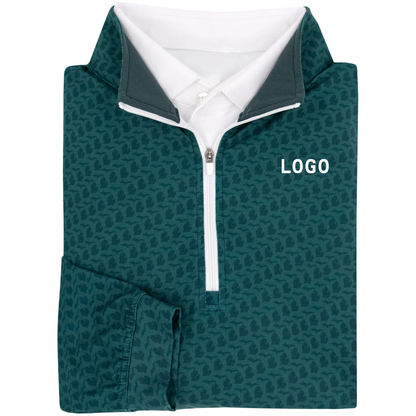 Custom Zip Sweatshirt With logo Luxury Quick Dry Anti-shrink Work Sport Athletic Polyester Quarter Zip Golf Pullover for Men