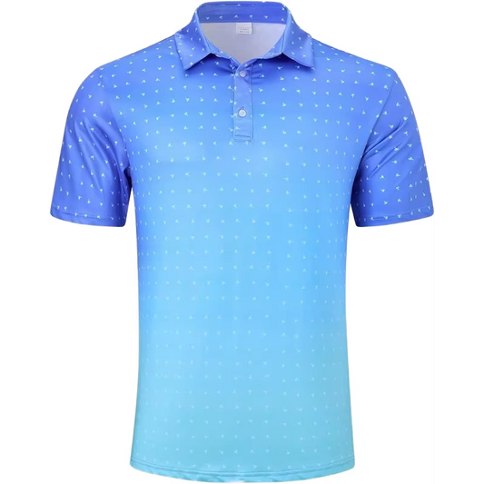 Custom Spandex Polyester Short Sleeve 3D Printed Dry Fit Moisture Wicking 4-Way Stretch Summer Athletic Men Golf Polo Shirts