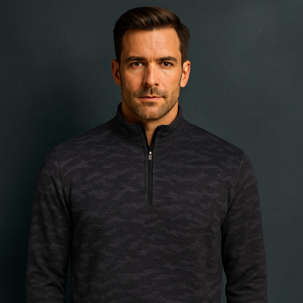 High Quality Men's Golf Jersey with Embroidered Logo Zip Pullover Essential Sweatshirt for Autumn Sublimation Performance