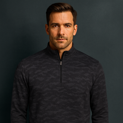 High Quality Men's Golf Jersey with Embroidered Logo Zip Pullover Essential Sweatshirt for Autumn Sublimation Performance