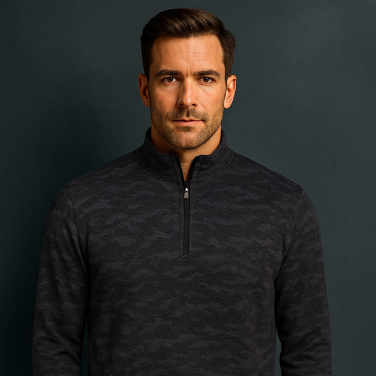 High Quality Men's Golf Jersey with Embroidered Logo Zip Pullover Essential Sweatshirt for Autumn Sublimation Performance