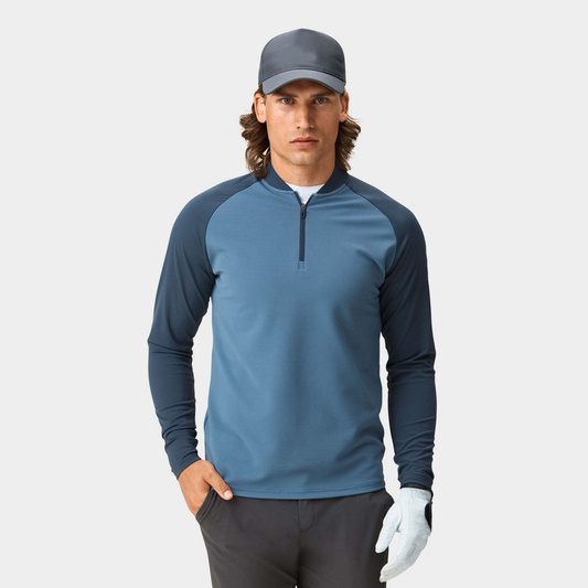 Custom Logo Print Luxury Golf Long Sleeve 1/4 Quarter Zip Collar Nylon Sport Pullover Hoodies Sweatshirts for Men