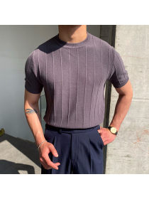 2025 Hot Sale Casual Easy Care Custom Manufacturer Classic Leisure Elastic Comfortable Men T Shirt