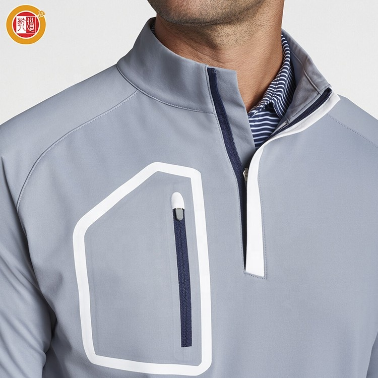 Custom 2025 High Quality Golf Clothing Men With Pocket Half Quarter 1/4 Zip Neck Pullover Sweatshirt