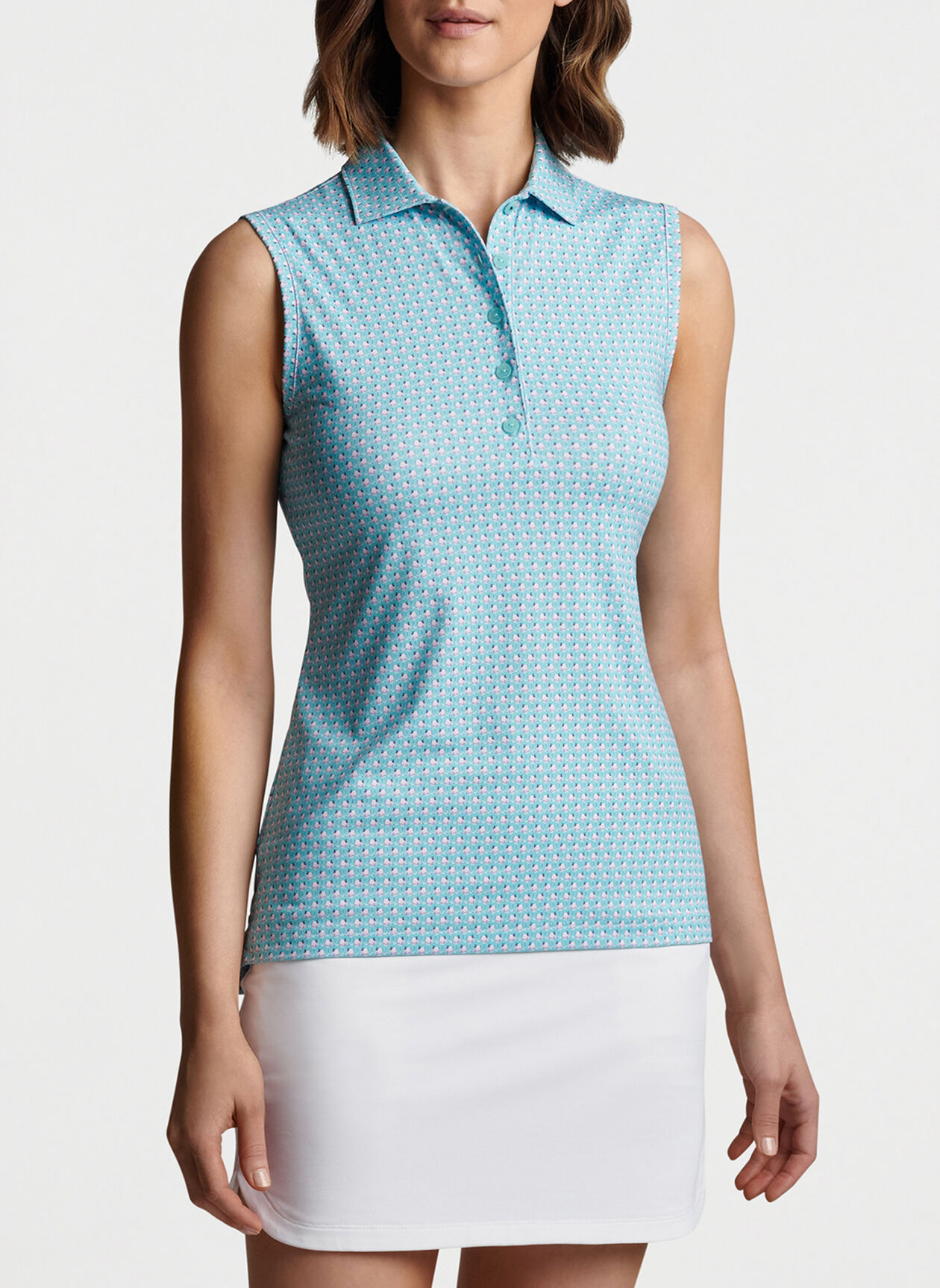 Custom logo High Quality Stretch Elastic High Quality Sleeveless Golf Apparel Collarless Shirt Women's Golf Polo Shirts