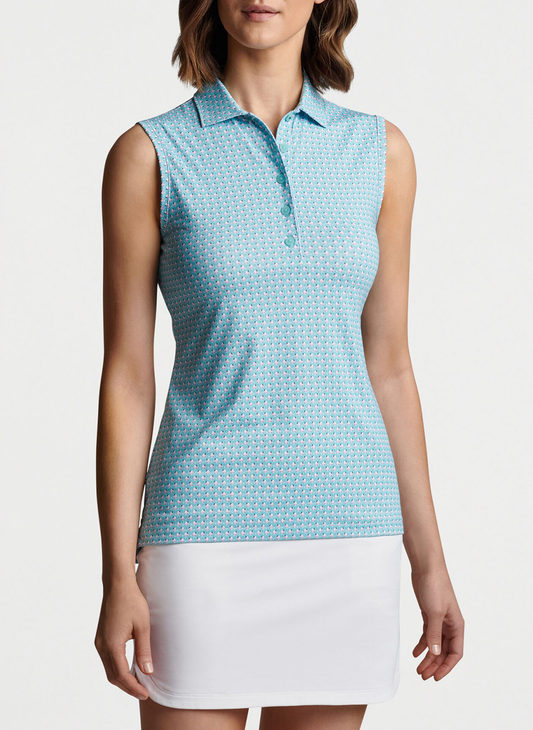 Custom logo High Quality Stretch Elastic High Quality Sleeveless Golf Apparel Collarless Shirt Women's Golf Polo Shirts