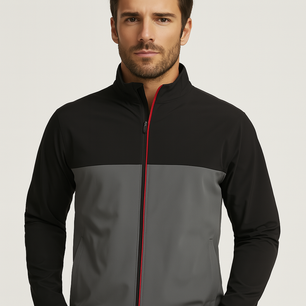 Custom Men Contrast Color Design Waterproof Raglan Sleeve Golf Rain Jacket Coat