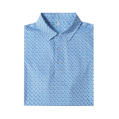 Antimicrobial Quick Dry Polo Shirt with Small Star Pattern in Slim Fit